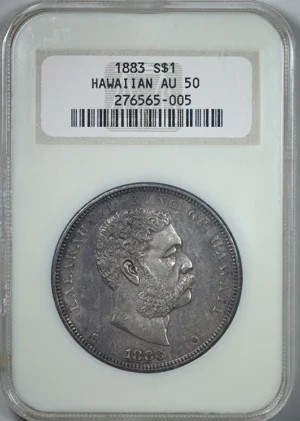 1883 Kingdom of Hawaii Silver Dollar $1 NGC Fatty AU50