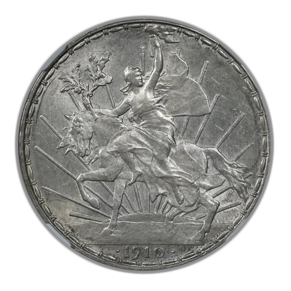 1910 Mexico Silver Peso Caballito NGC MS61 - Image 3