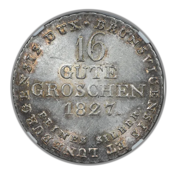 1827 Germany 16GG Gute Groschen German States HANNOVER NGC MS63 - Image 2
