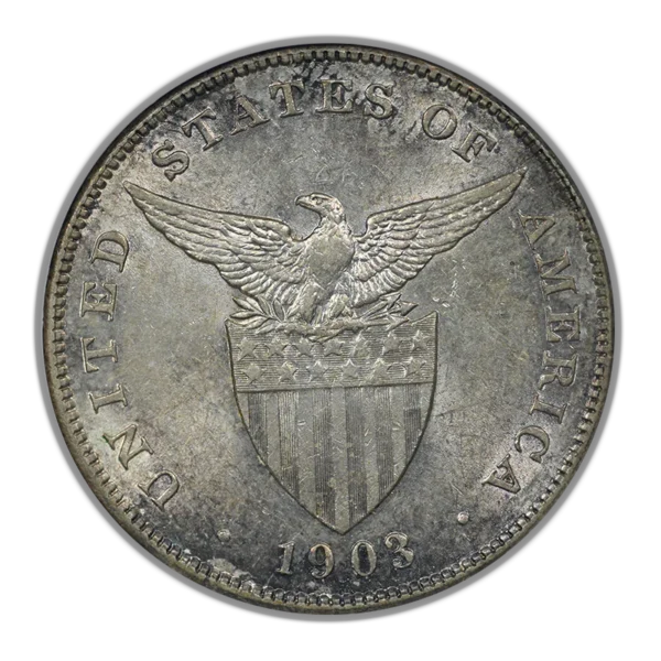 1903 USA Philippines Peso NGC AU55 - Image 4