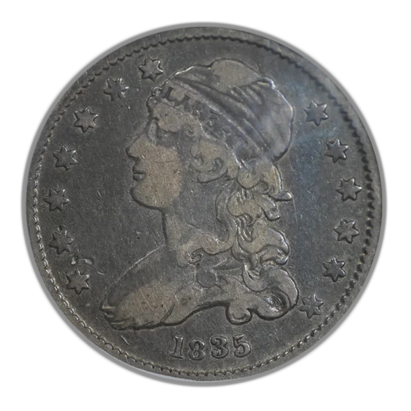 1835 Capped Bust Quarter 25C ANACS Soapbox VF20 - Image 3