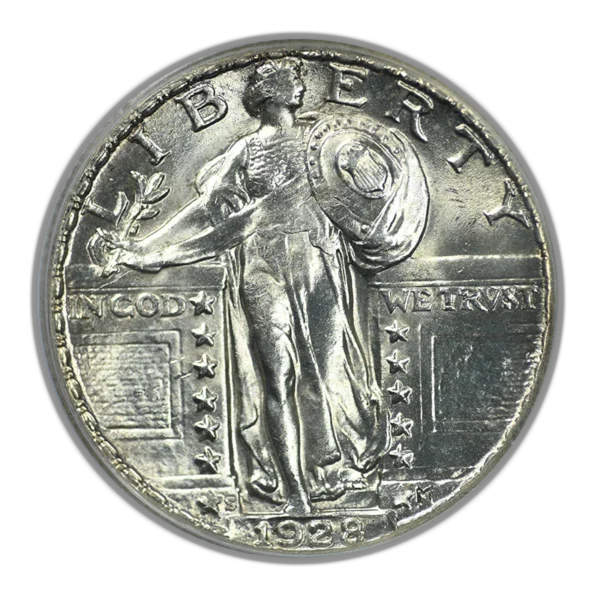 1928-S Standing Liberty Quarter 25C PCGS MS64 CAC OGH - Image 3