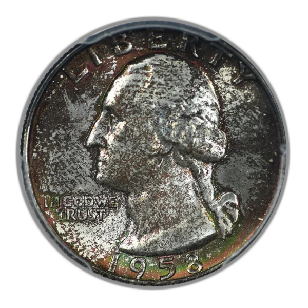 1958-D Washington Quarter 25C PCGS MS66 CAC - TONED! - Image 3