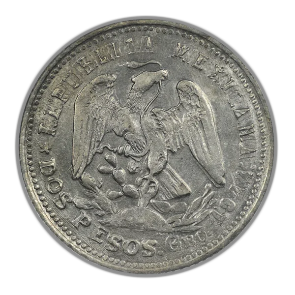 1914-GRO Mexico Guerrero 2 Peso PCGS Genuine UNC Detail KM-643 - Image 4