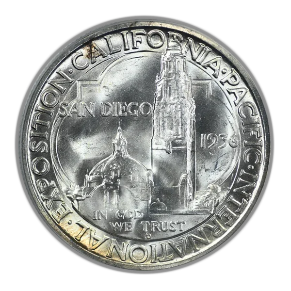 1936-D San Diego Classic Commemorative Half Dollar 50C PCGS MS65 OGH - Image 4