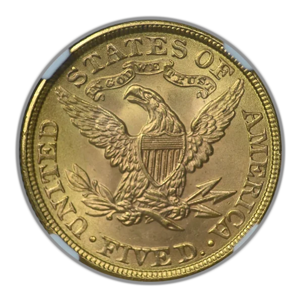 1899 Liberty Head Gold Half Eagle $5 NGC MS66 - Image 4