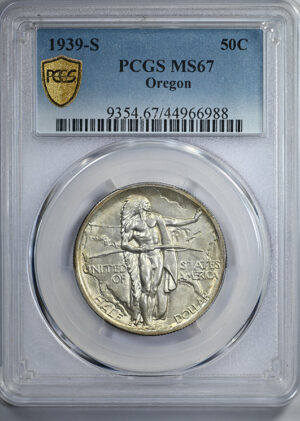 1939-S Oregon Trail Classic Commemorative Half Dollar 50C PCGS MS67