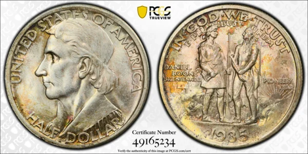 1935 Boone Classic Commemorative Half Dollar 50C PCGS MS66+ CAC - Image 3
