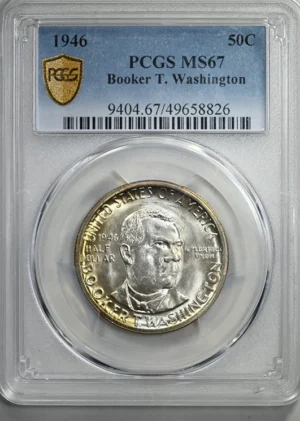 1946 Booker T. Washington Classic Commemorative Half Dollar 50C PCGS MS67