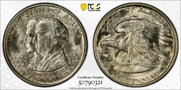 1921 Alabama Classic Commemorative Half Dollar 50C PCGS MS66 - Image 3