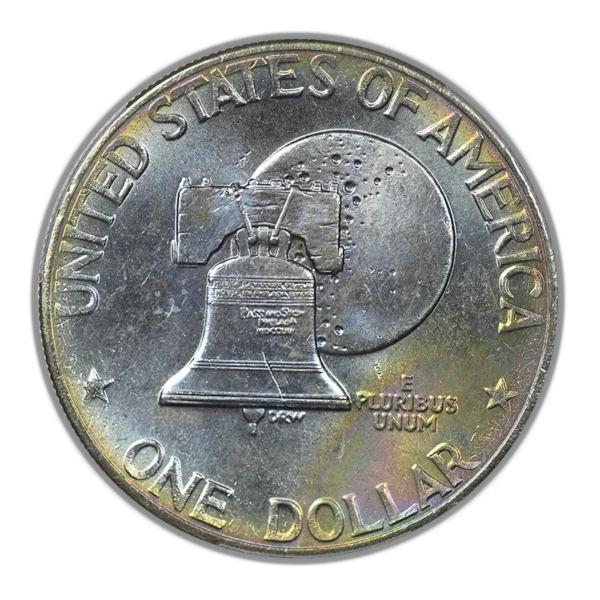 1976 Type 2 Clad Eisenhower Ike Dollar $1 PCGS MS65 - REVERSE TONED! - Image 4