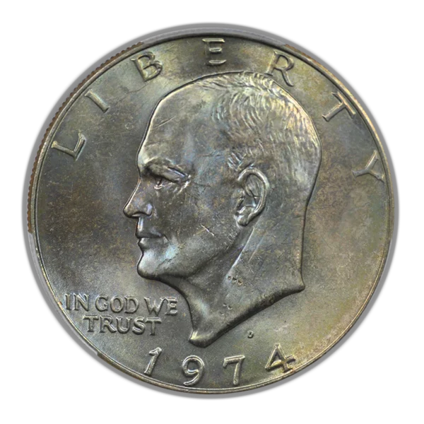 1974-D Clad Eisenhower Ike Dollar $1 PCGS MS65+ - TONED! - Image 3
