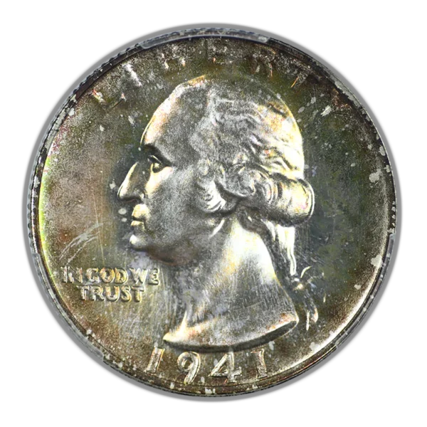 1941 Proof Washington Quarter 25C PCGS PR66 - TONED! - Image 3