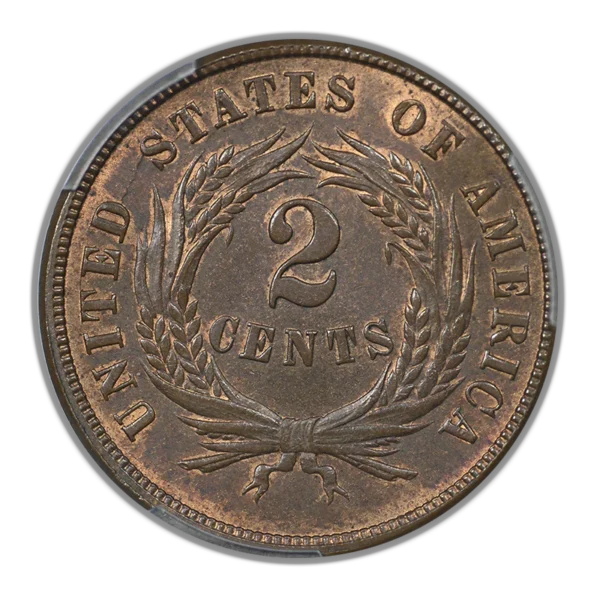 1865 Two Cent Piece 2C PCGS MS66RB CAC - Fancy 5 - Image 4