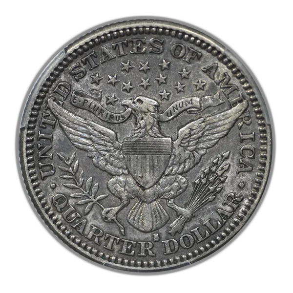1914-S Barber Quarter 25C PCGS AU50 - Image 4