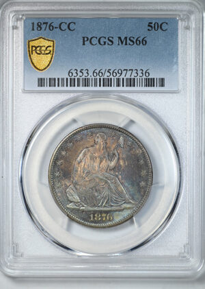 1876-CC Liberty Seated Half Dollar 50C PCGS MS66 - TONED!