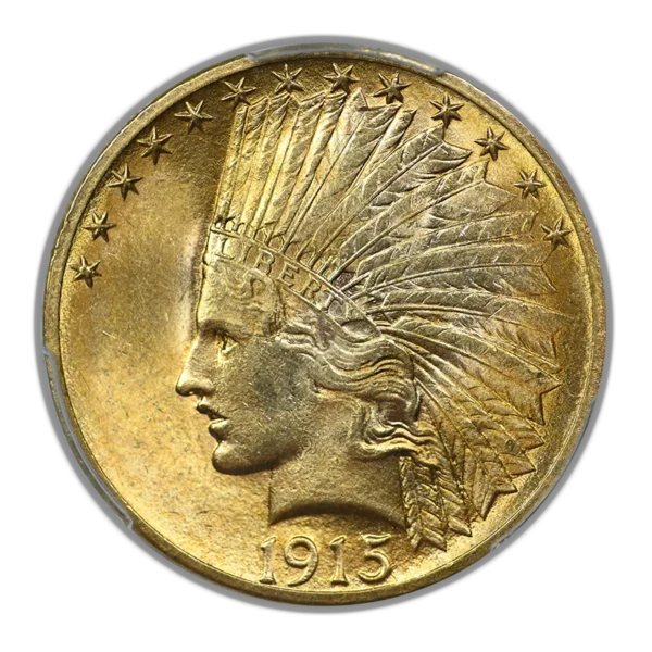 1915 Indian Head Gold Eagle $10 PCGS MS63 - Image 4