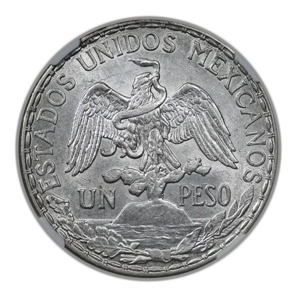 1913/2 Mexico Silver Peso Caballito NGC AU58 Schein-D1 - Image 4
