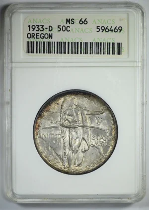 1933-D Oregon Trail Classic Commemorative Half Dollar