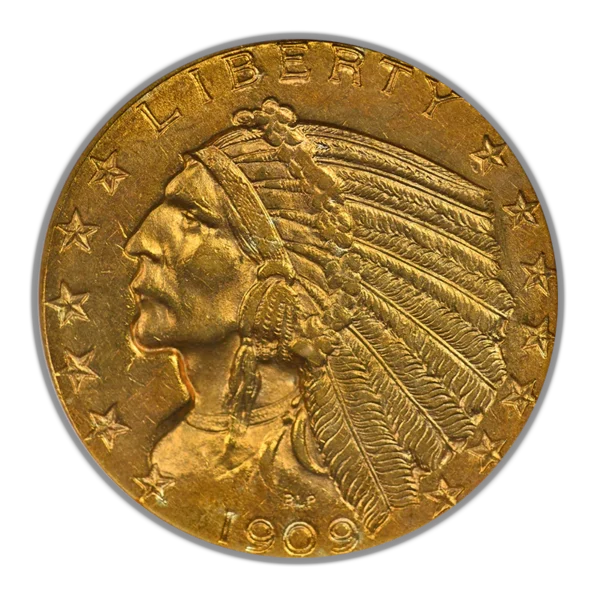 1909 Indian Head Gold Half Eagle $5 NGC AU58 - Image 3