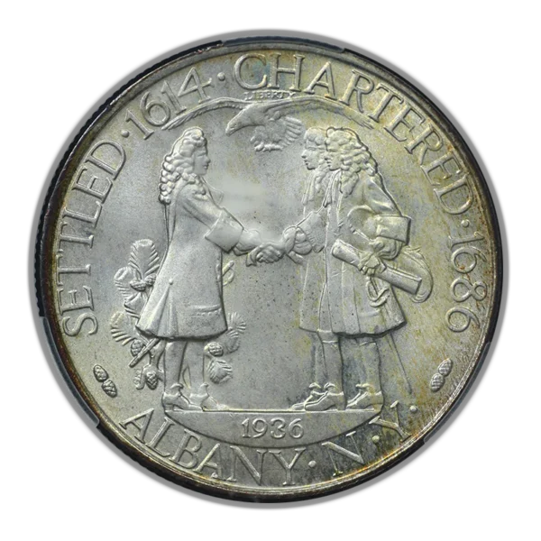 1936 Albany Classic Commemorative Half Dollar 50C CAC MS66 - Image 3
