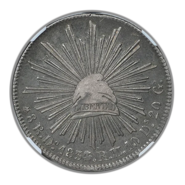 1834/3 DO RM Mexico 8R Reales RM/L NGC VF35 - Image 3