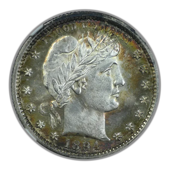 1894 Barber Quarter 25C NGC MS63 - TONED! - Image 3