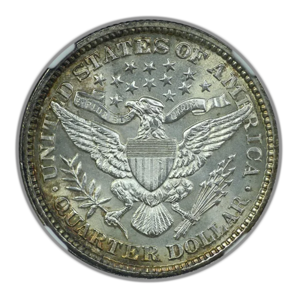 1894 Barber Quarter 25C NGC MS63 - TONED! - Image 4
