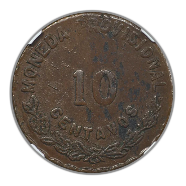 1915 Mexico Oaxaca 10C Centavos NGC AU55BN - 2nd Bust - Image 4
