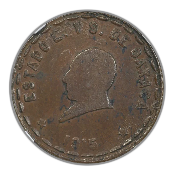 1915 Mexico Oaxaca 10C Centavos NGC AU55BN - 2nd Bust - Image 3