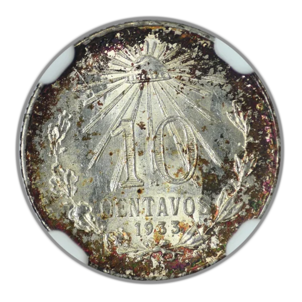 1933 M Mexico Silver 10C Centavos NGC MS67 - TOP POP! - Image 3