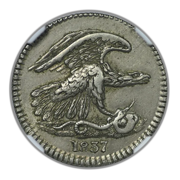 1837 New York Feuchtwangers Composition 1 Cent 1C NGC AU58 HT-268(6I) - Image 3
