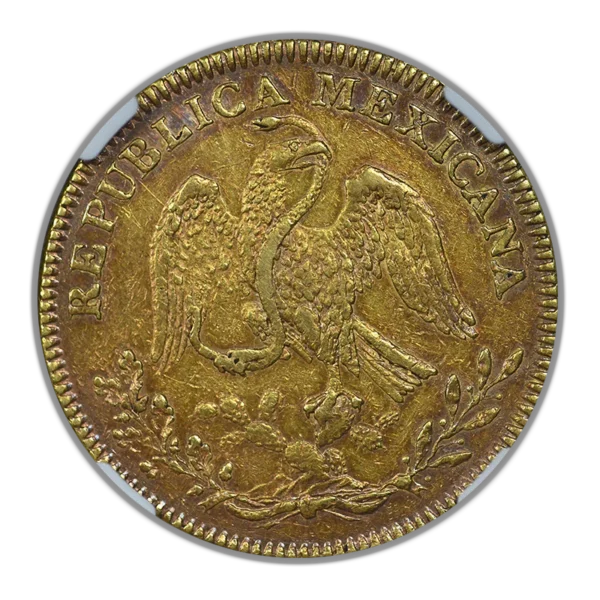 1841 CA RG Mexico Gold 8E Escudos NGC AU50 - TONED! - Image 4