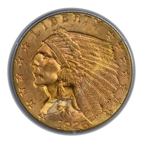 1926 Indian Head Gold Quarter Eagle $2.50 PCGS Rattler MS64 CAC - Image 3