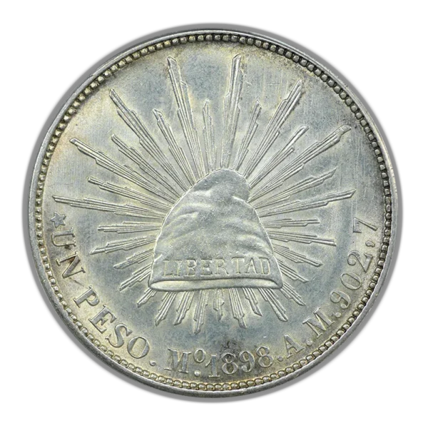 1898-Mo AM Mexico Peso ANACS MS62 - 1949 Restrike for China - Image 3