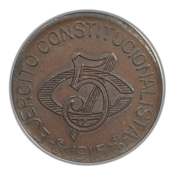 1915 Mexico Chihuahua 5C Centavos ANACS MS62BN - Image 3