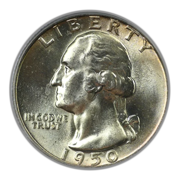 1950 Washington Quarter 25C PCGS MS66 CAC - Image 3