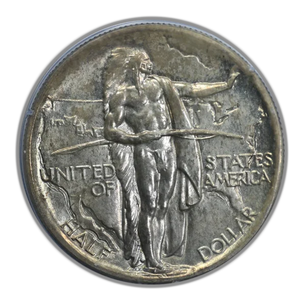 1936 Oregon Trail Classic Commemorative Half Dollar 50C PCGS Rattler MS63 - Image 3