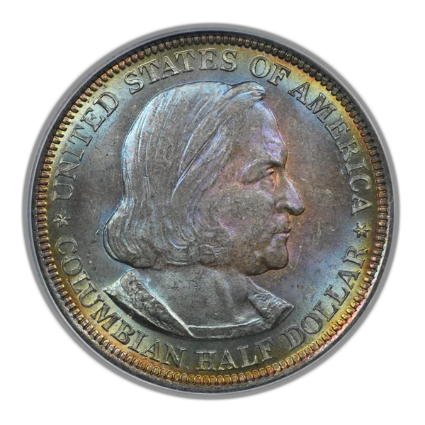 1892 Columbian Exposition Classic Commemorative Half Dollar 50C MS64 CAC OGH - RAINBOW TONED! - Image 3