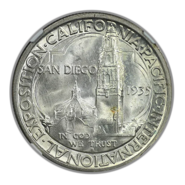 1935-S San Diego Classic Commemorative Half Dollar 50C NGC MS65 - Image 4