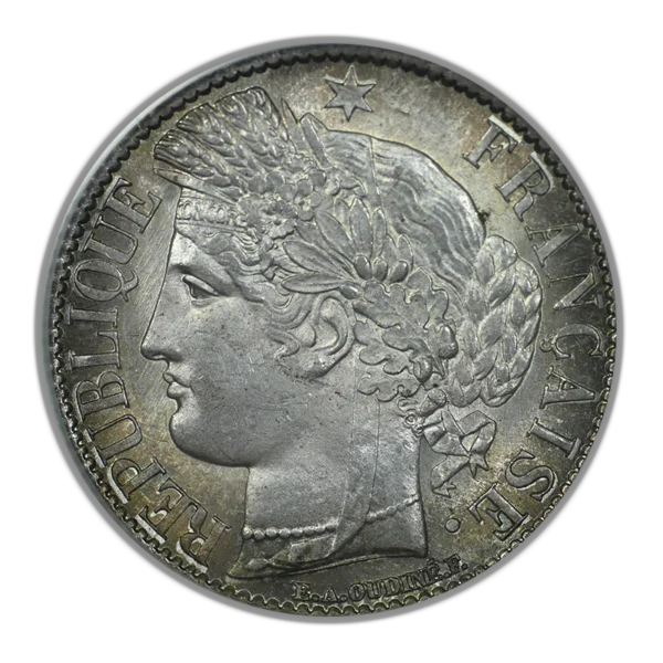 1895-A France Silver 1F Franc PCGS MS64 OGH - Image 3