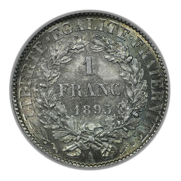 1895-A France Silver 1F Franc PCGS MS64 OGH - Image 4
