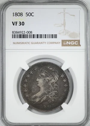1808 Capped Bust Half Dollar 50C NGC VF30