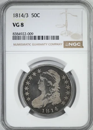 1814/3 Capped Bust Half Dollar 50C NGC VG8