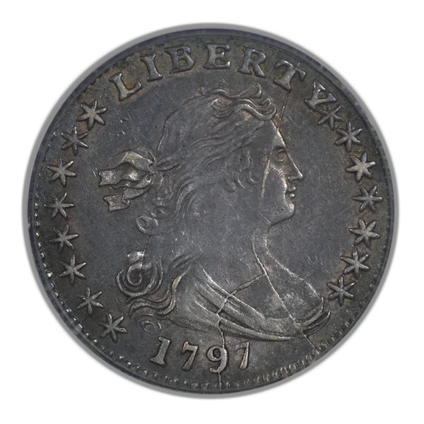 1797 Draped Bust Half Dime H10C PCGS AU50 OGH - Image 3