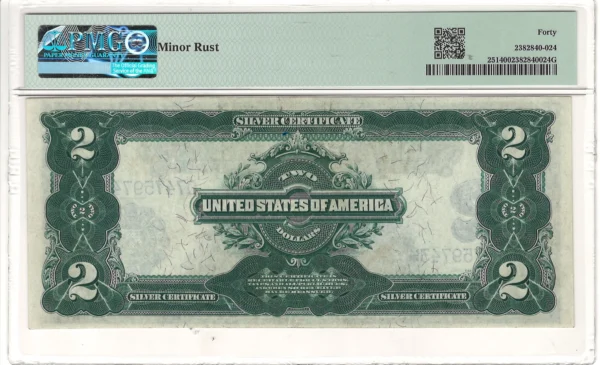 $2 1899 Mini Porthole Large Silver Certificate PMG Extremely Fine XF40 Fr#251 - Image 2