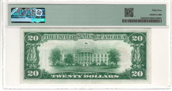 $20 1928 Gold Certificate Note PMG About Uncirculated AU55 Fr#2402 - Image 2