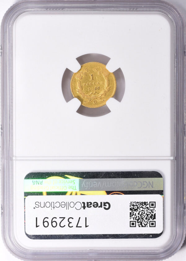 1855-O Type 2 Indian Princess Head Gold Dollar G$1 PCGS XF45 - Image 2